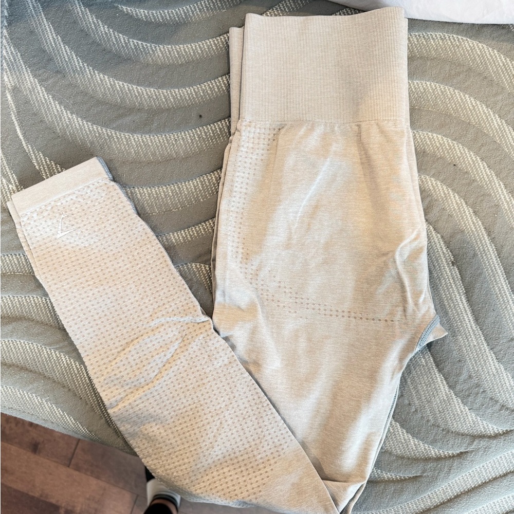 GYMSHARK Seamless High-Waist Leggings - light blue/faded